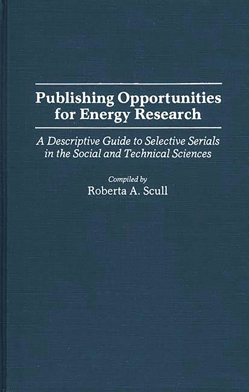 Publishing Opportunities for Energy Research cover