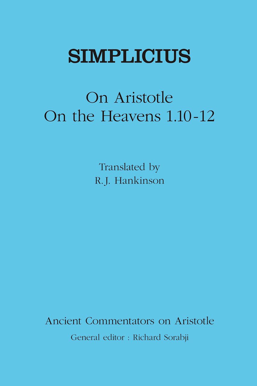 Simplicius: On Aristotle On the Heavens 1.10-12 cover