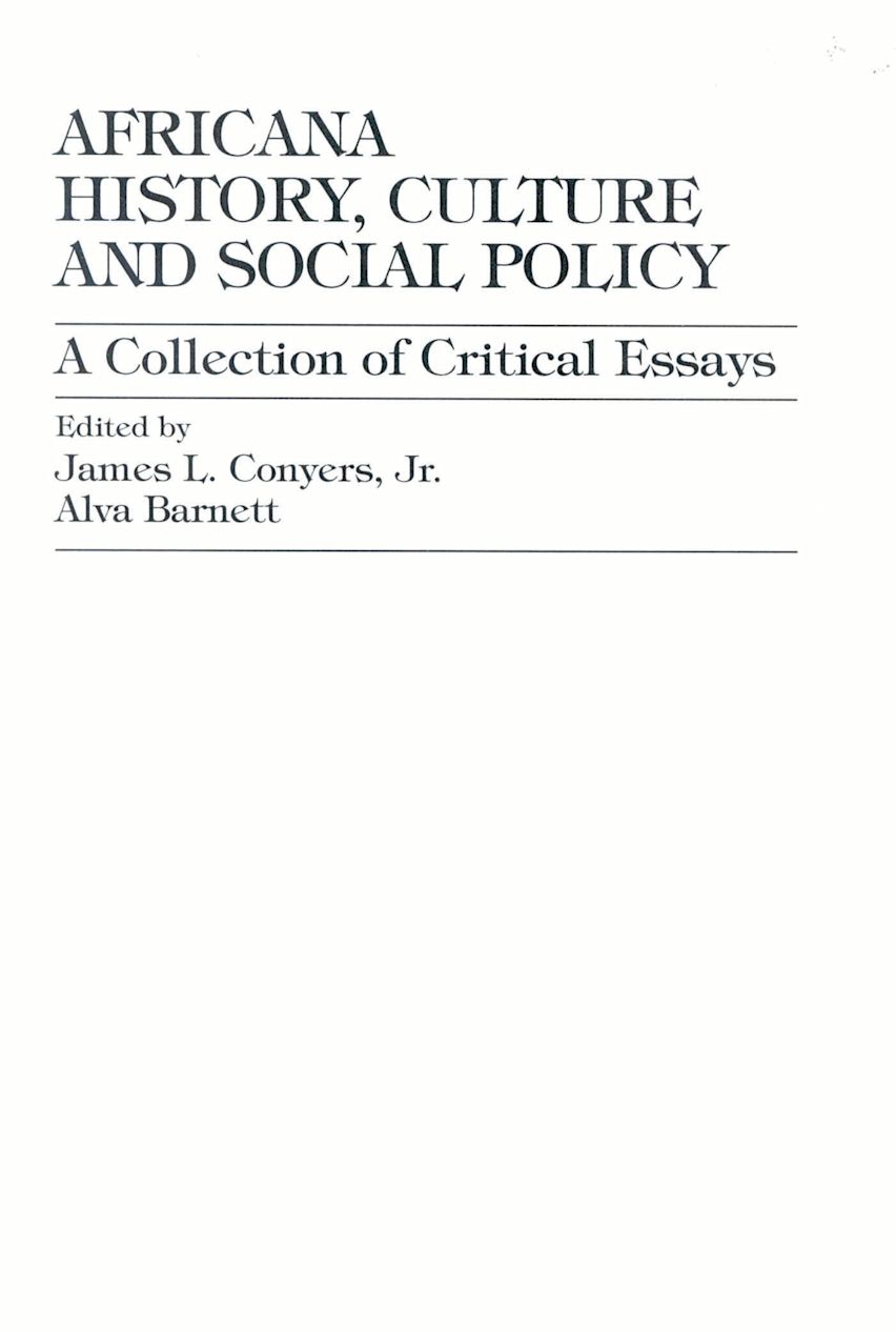 Africana History, Culture and Social Policy cover