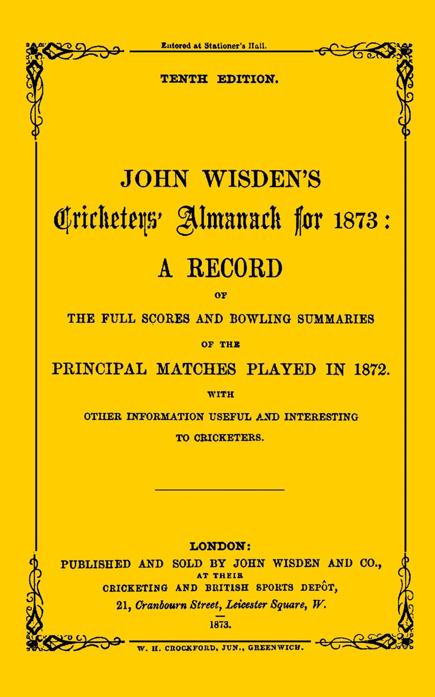 Wisden Cricketers' Almanack 1873 cover