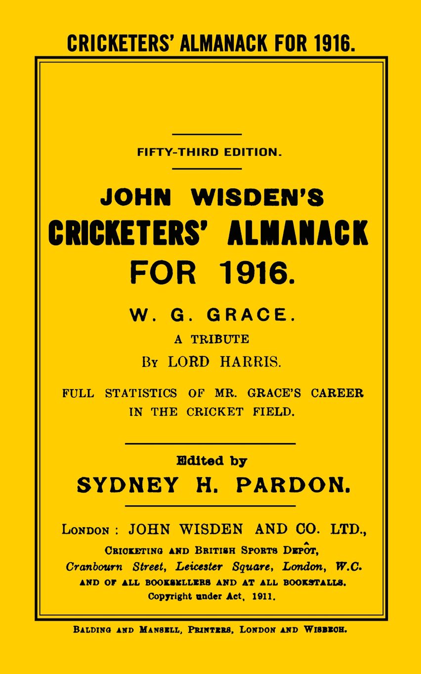 Wisden Cricketers' Almanack 1916 cover