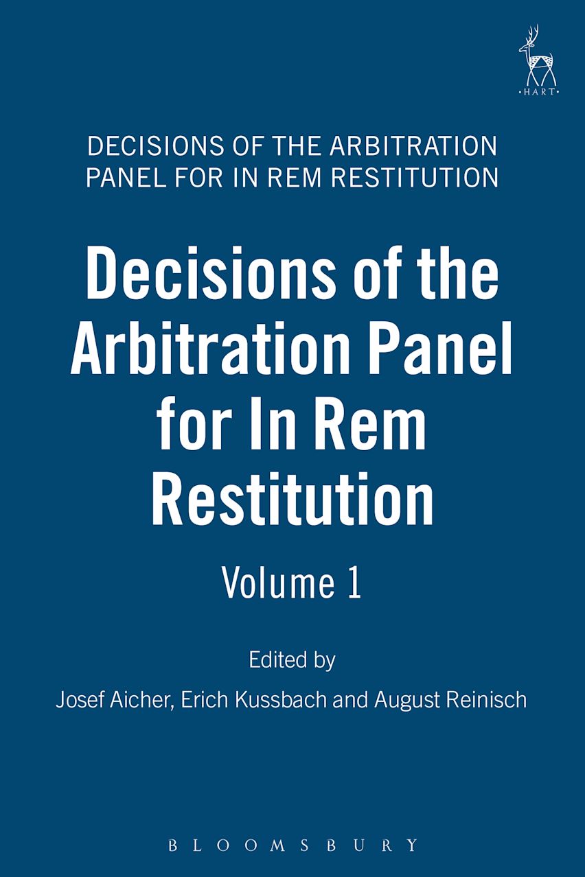 Decisions of the Arbitration Panel for In Rem Restitution, Volume 1 cover