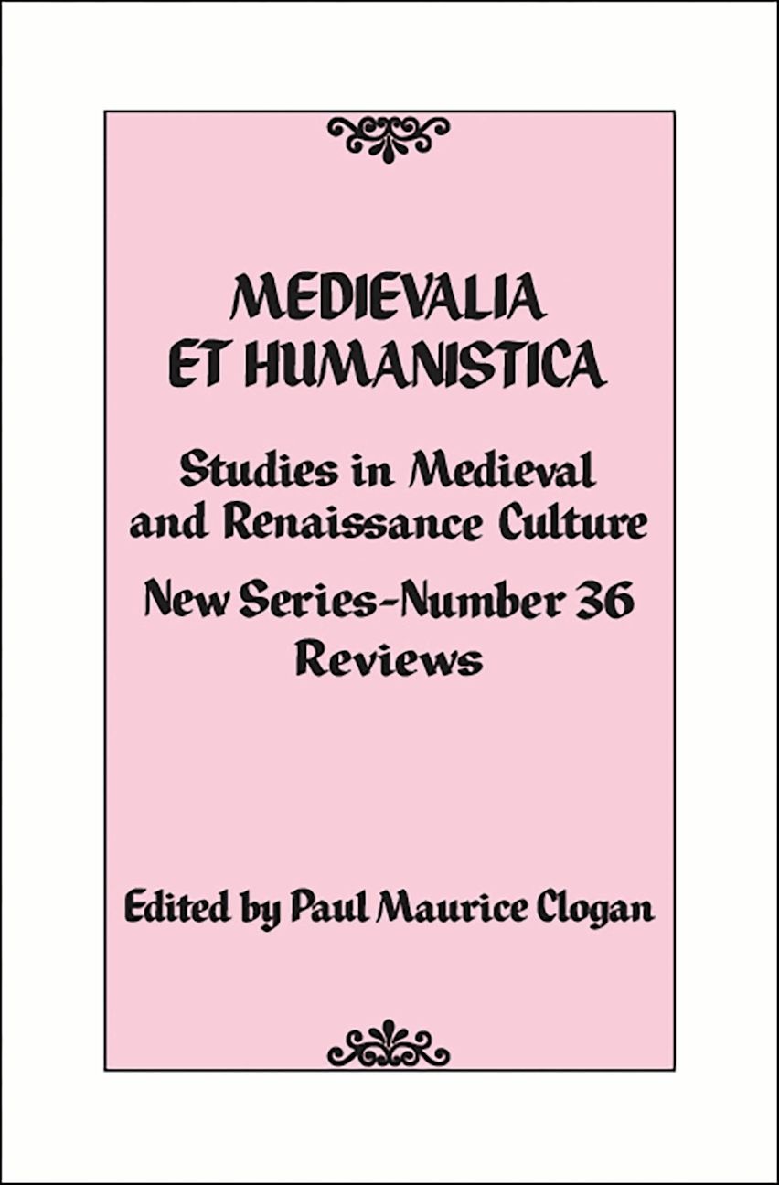 Medievalia et Humanistica, No. 36 cover