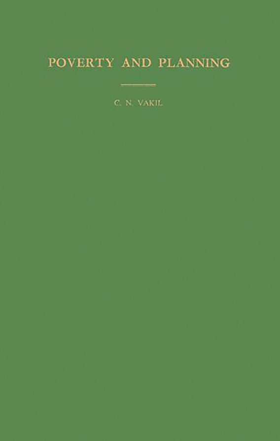 Poverty and Planning Praeger