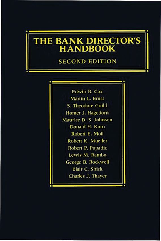 The Bank Director's Handbook: : Edwin B. Cox: Praeger