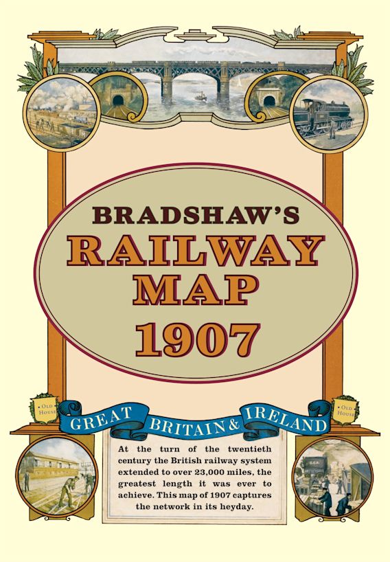 Bradshaw's Railway Folded Map 1907 cover