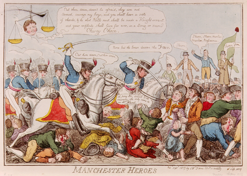 Cartoon showing the peterloo massacre