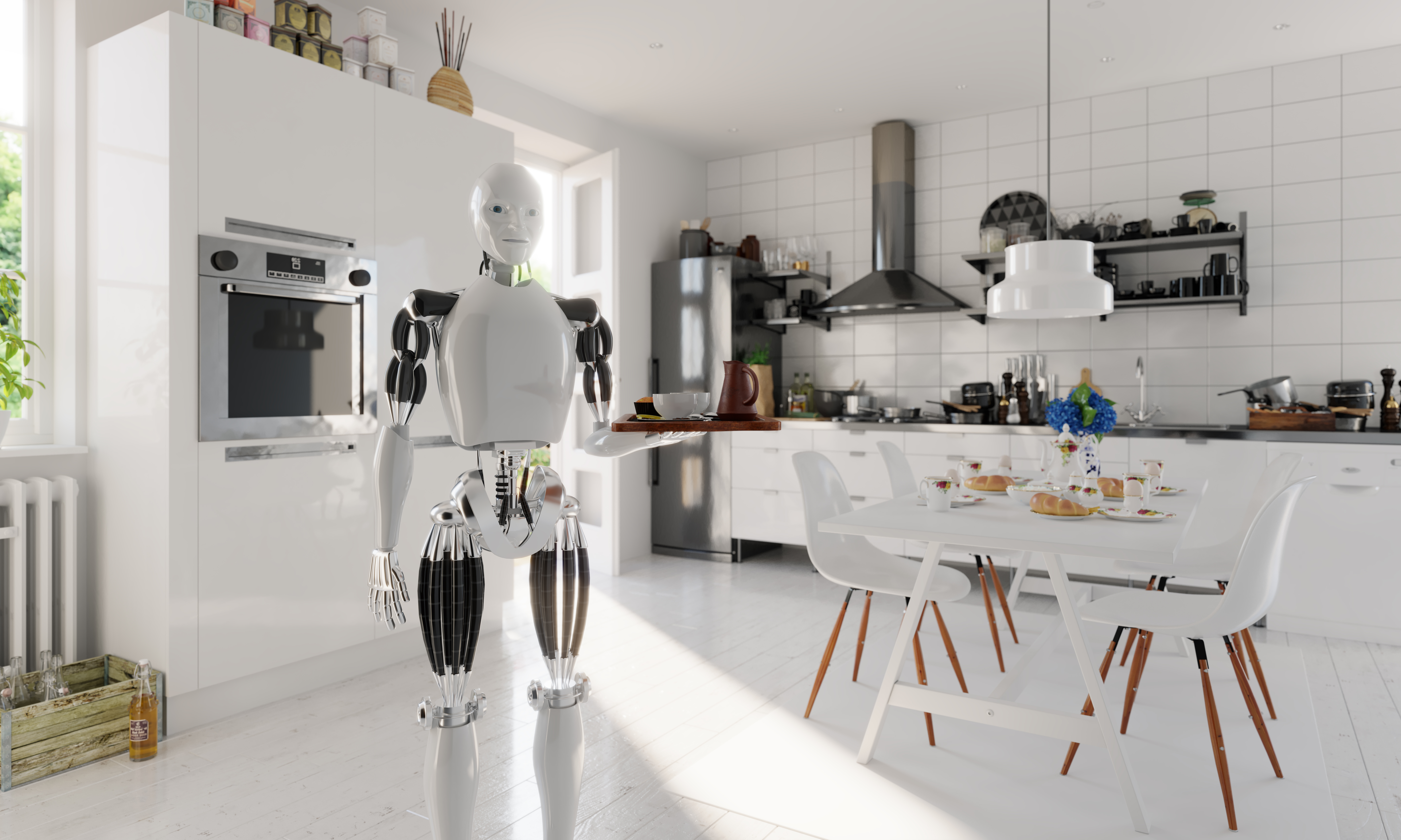 Robot Maid Serving In The Kitchen High-Res Stock Photo - Getty Images