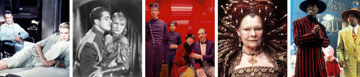 Collage of vintage film scenes and stylishly dressed people