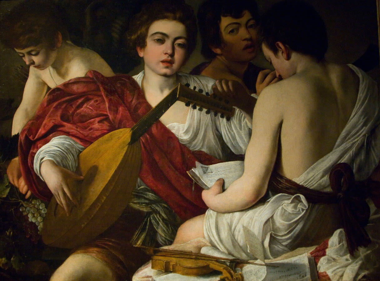 Michelangelo Merisi da Caravaggio The Musicians 1595 Stock Photo - Alamy. Credit: M.Flynn/Alamy