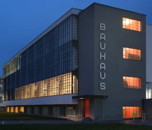 Exterior of the Bauhaus Museum in Dessau, Germany. © Getty Images / Sean Gallup / Staff