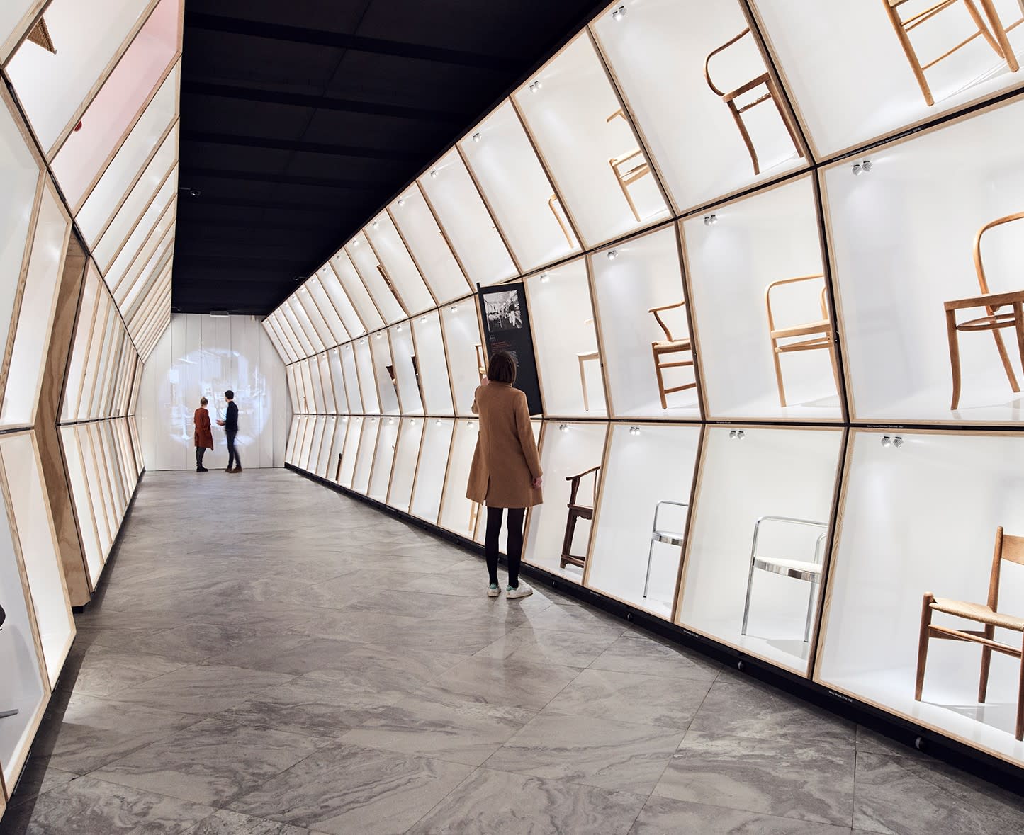 Installation view of The Danish Chair exhibition at the Designmuseum Danmark