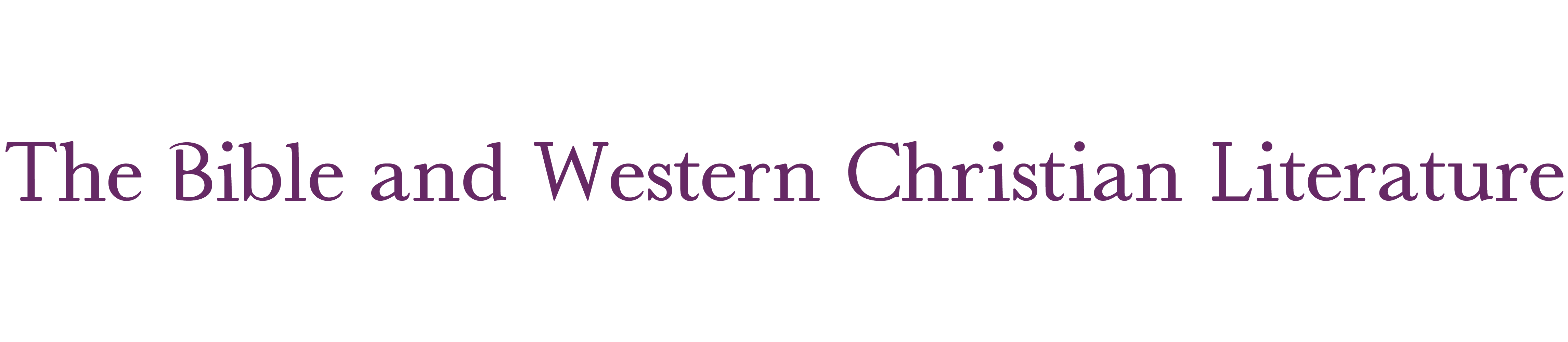 The Bible in Western Christian Literature logo