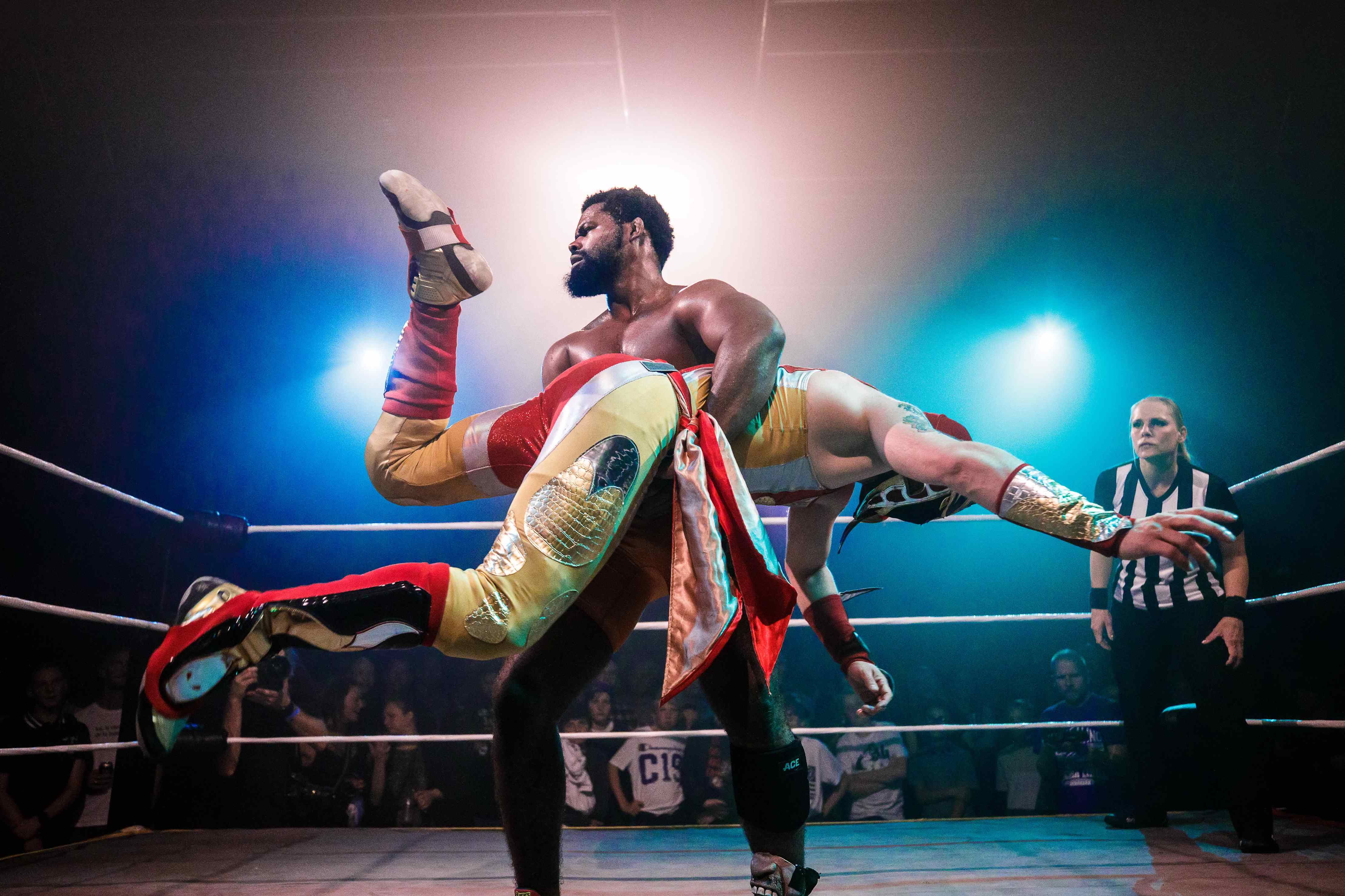 Bloomsbury Philosophy Library Pro wrestlers in action at BODYSLAM