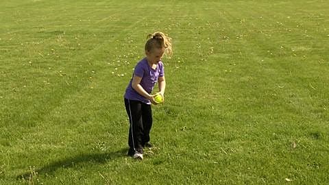 Young Girl Throwing, Slow Motion
