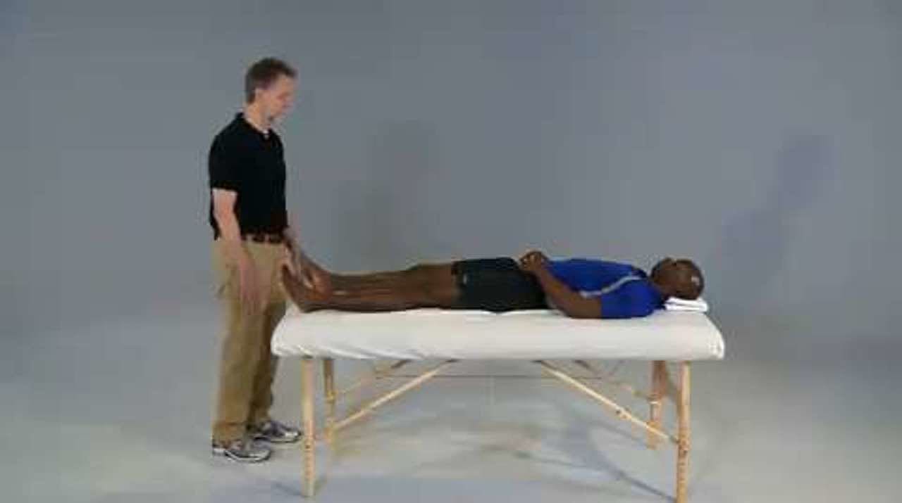 Hip Adductors Partner Stretch, Supine on a Table