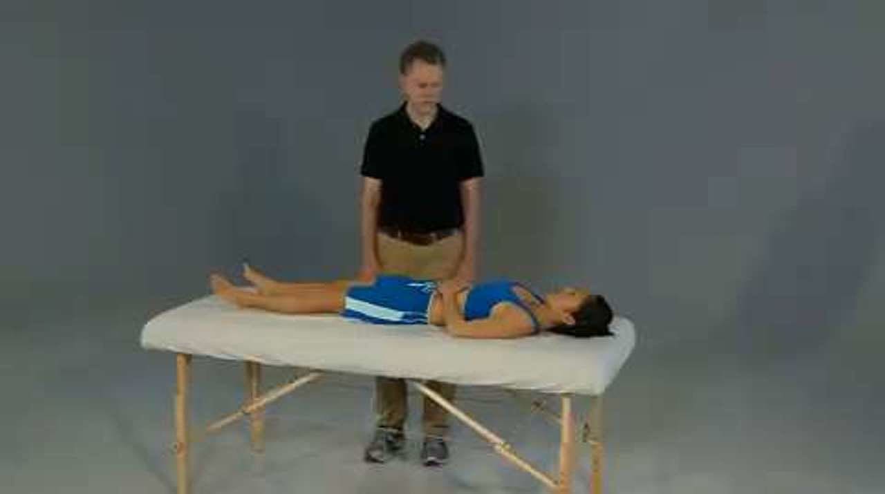 Hamstrings Partner Stretch, Supine With Straight Leg (Table)