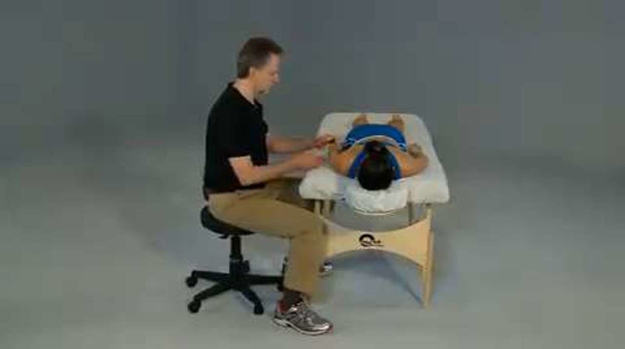 Infraspinatus and Teres Minor Partner Stretch, Prone on a Treatment Table