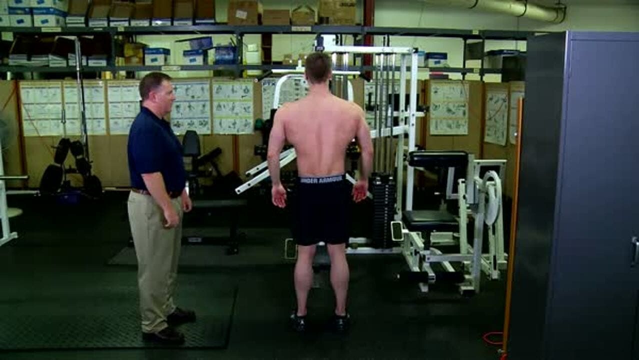 Lat pull-down for back strengthening