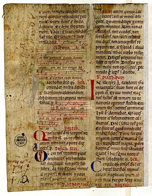 MS639/1 is a leaf of a Noted Missal of Hereford Use from the second quarter of the 12th century