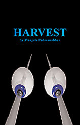 The black front cover of Harvest by Manjula Padmanabhan