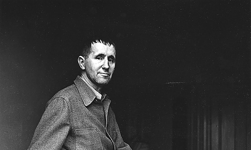 Black and white photograph of Bertolt Brecht