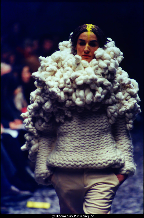 Alexander McQueen oversized knitted jumper with twisted wool collar