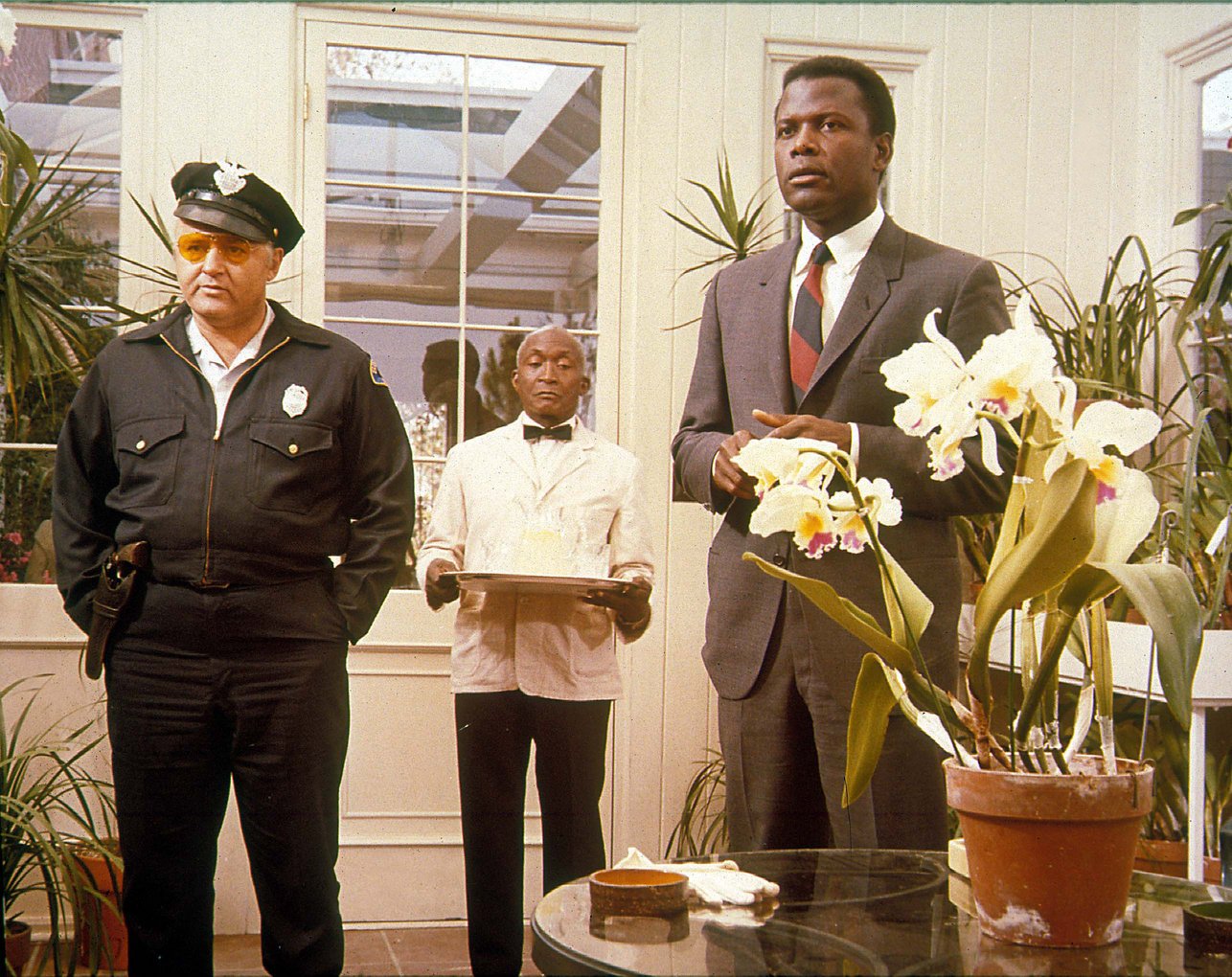 Sidney Poitier, Rod Steiger and Jester Hairston in In the Heat of the Night directed by Norman Jewison