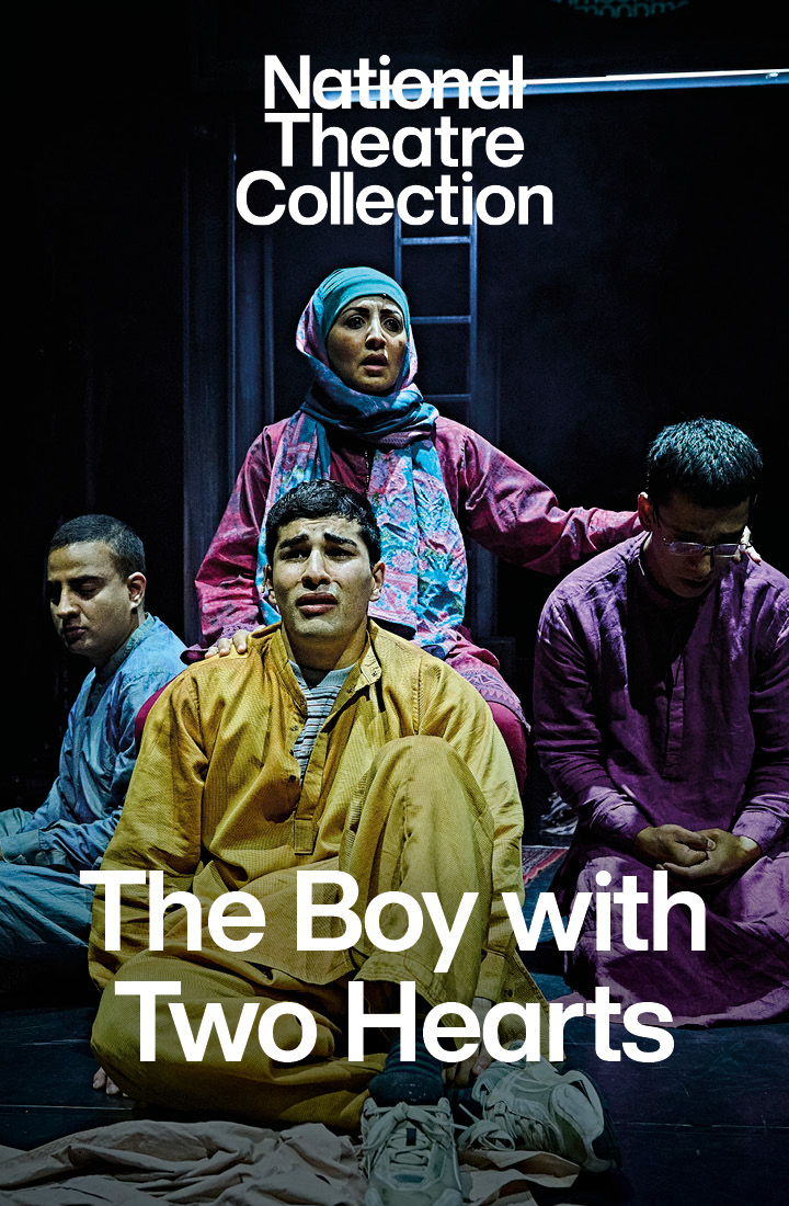 Image cover of The Boy With Two Hearts featuring four actors in emotional stillness looking distressed and concerned