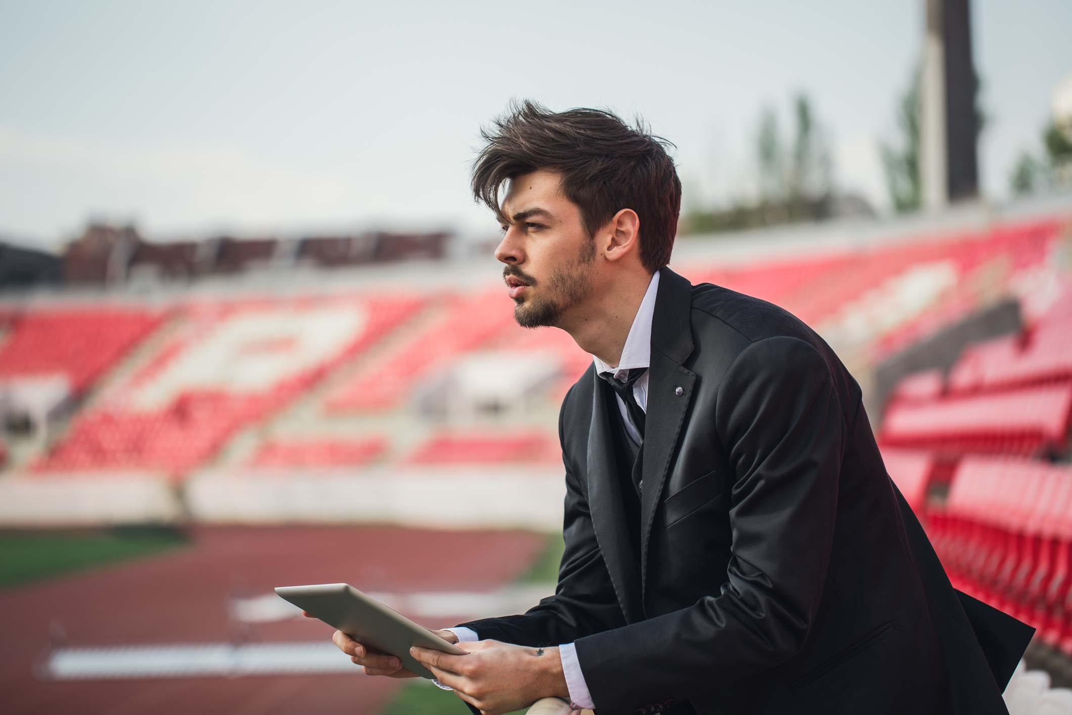 man in stadium