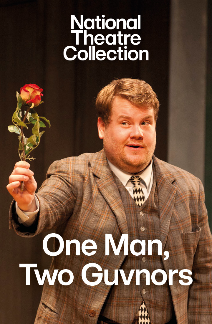 James Corden starring as Francis Henshall in One Man, Two Guvnors, a production recorded for the National Theatre