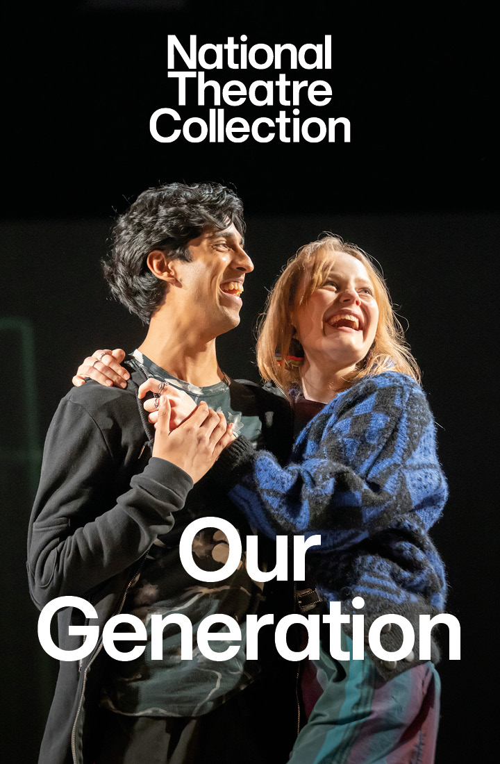 A young man and woman hug with huge smiles on their faces