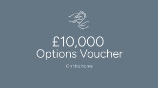 A £10,000 Options Voucher on a gray background.