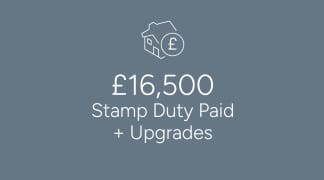 £16,500 Stamp Duty Paid + Upgrades, with a house icon in the background.