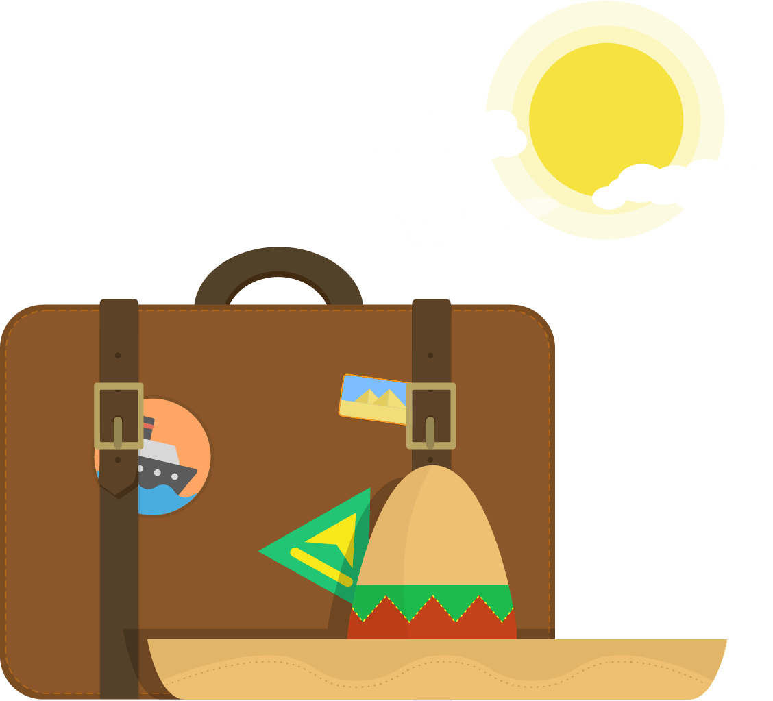 Sombrero and suitcase