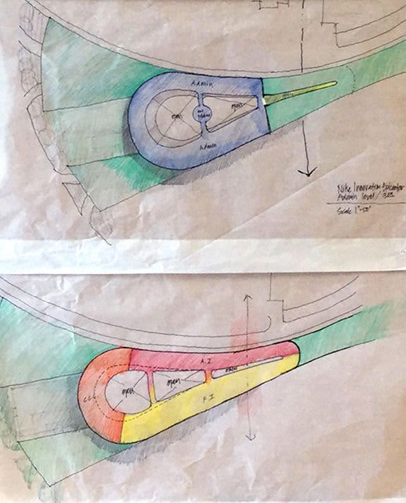 Early drawings of the Nike Sport Research Lab