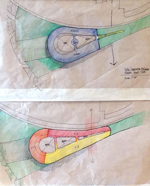 Early drawings of the Nike Sport Research Lab