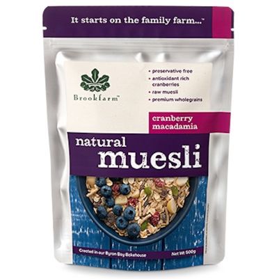 Brookfarm Natural Muesli with Cranberry 500g