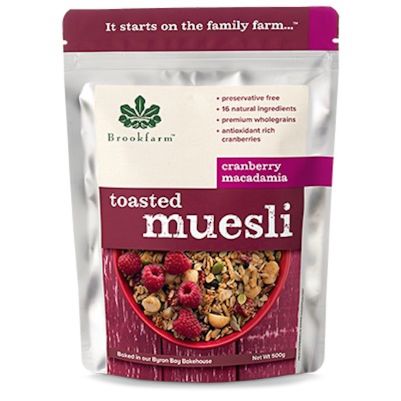 Brookfarm Toasted Muesli with Cranberry 500g (WA)
