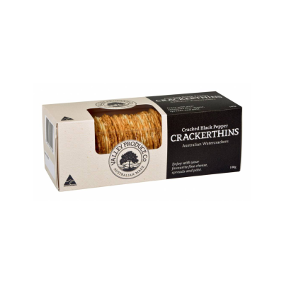 Valley Produce Crackerthins Cracked Black Pepper 100g