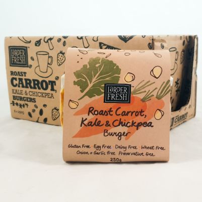 Larder Fresh Roast Carrot, Kale & Chickpea Burger 250g