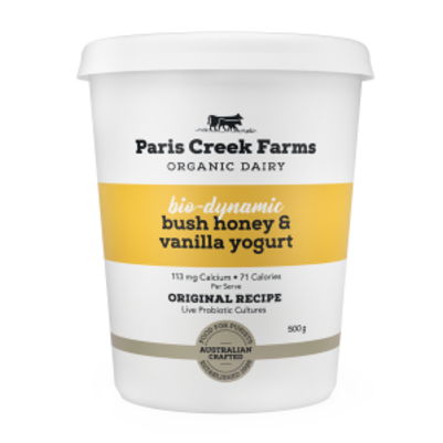 Paris Creek Farms Bio Dynamic Bush Honey & Vanilla Yoghurt 500g (WA)