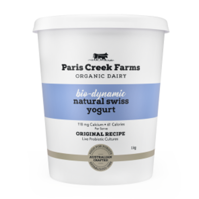 Paris Creek Farms Bio Dynamic Natural Swiss Yogurt 1kg (WA)