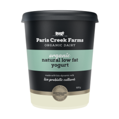 Paris Creek Farms Organic Natural Low Fat Yogurt 500g (WA)