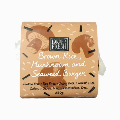 Larder Fresh Brown Rice, Mushroom and Seaweed Burger 250g (WA)