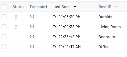 List of devices in Notehub with serial numbers