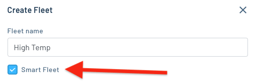 Checkbox to enable a smart fleet in Notehub