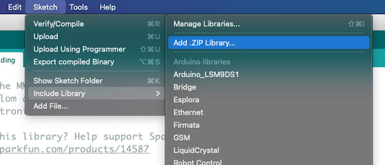 Arduino add Zip library UI