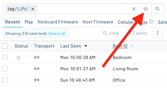 Saving favorite filters