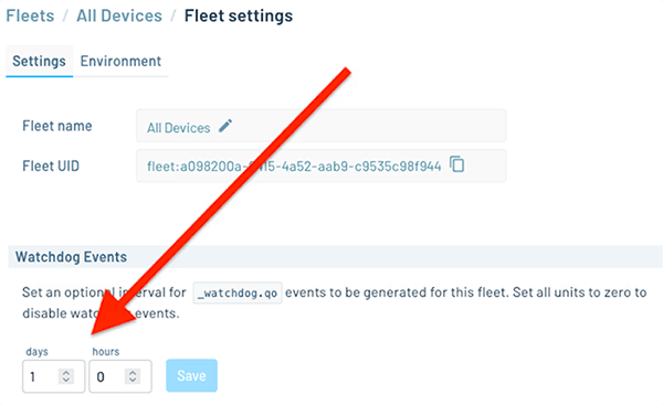 setting up a watchdog event in notehub